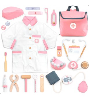 Joc de rol Trusa completa de doctor, roz, UMU Toys - Truse de medic pentru copii