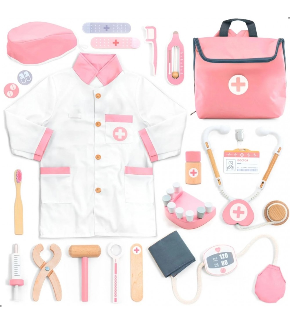 Joc de rol Trusa completa de doctor, roz, UMU Toys - Truse de medic pentru copii