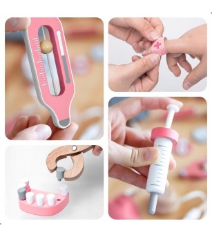 Joc de rol Trusa completa de doctor, roz, UMU Toys - Truse de medic pentru copii