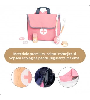 Joc de rol Trusa completa de doctor, roz, UMU Toys - Truse de medic pentru copii