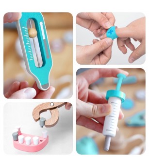 Joc de rol Trusa completa de doctor, turcoaz, UMU Toys - Truse de medic pentru copii