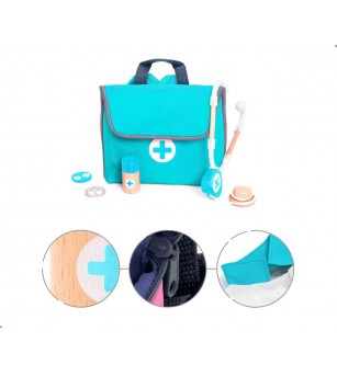 Joc de rol Trusa completa de doctor, turcoaz, UMU Toys - Truse de medic pentru copii