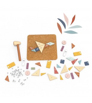 Joc educativ cu ciocanel si panou din pluta, Speedy Monkey - Jucării de lemn si Montessori