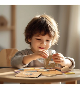 Joc educativ cu ciocanel si panou din pluta, Speedy Monkey - Jucării de lemn si Montessori