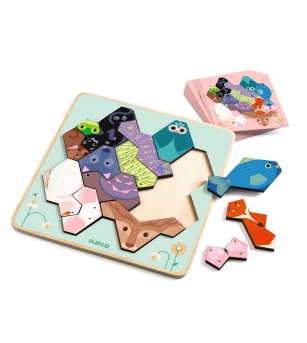 Joc Educativ Geometrie și Animale, Djeco - Jocuri logică