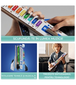 Joc STEM DIY Chitara Electrica Interactiva, TopBright - Chitară copii