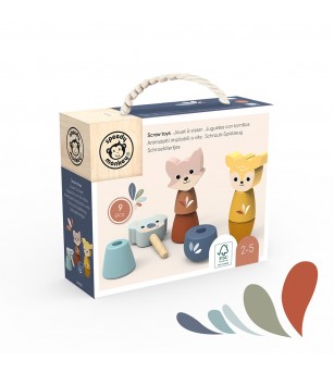 Jucarie interactiva animale cu surub, Speedy Monkey - Jucării de lemn si Montessori