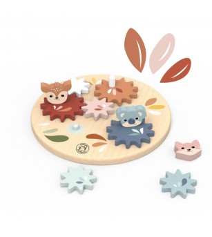 Jucarie interactiva cu roti dintate, Speedy Monkey - Jucării de lemn si Montessori