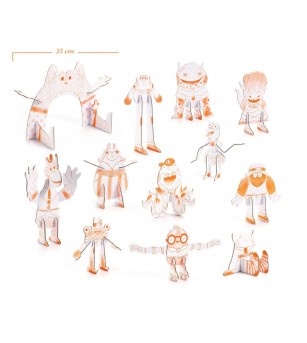 Kit Creativ Monstri de Colorat si Asamblat, Djeco - Seturi creative DIY