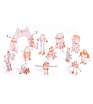 Kit Creativ Monstri de Colorat si Asamblat, Djeco - Seturi creative DIY