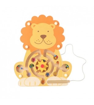 Labirint magnetic din lemn Leu, Orange Tree Toys - Jucării de lemn si Montessori