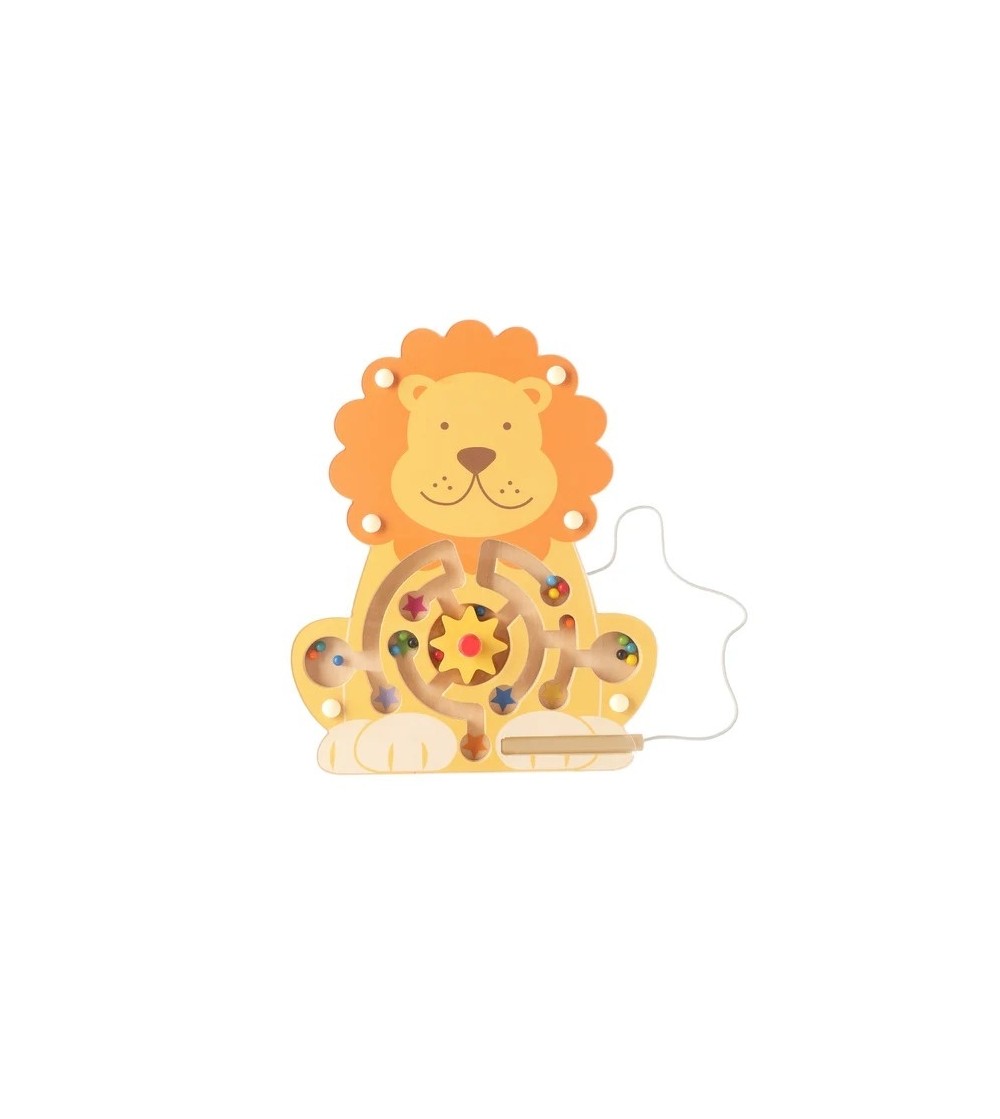 Labirint magnetic din lemn Leu, Orange Tree Toys - Jucării de lemn si Montessori