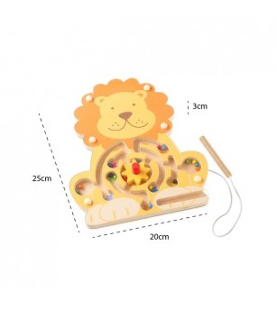 Labirint magnetic din lemn Leu, Orange Tree Toys - Jucării de lemn si Montessori