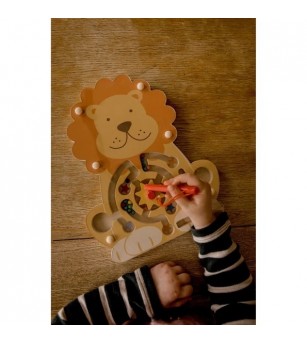 Labirint magnetic din lemn Leu, Orange Tree Toys - Jucării de lemn si Montessori