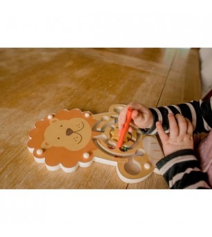 Labirint magnetic din lemn Leu, Orange Tree Toys - Jucării de lemn si Montessori
