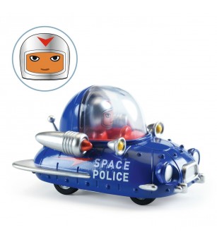 Masina de politie spatiala, Colectia Crazy Motors, Djeco - Vehicule de jucărie