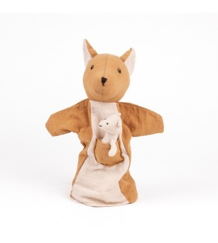 Papusa de mana Cangur cu pui, Egmont Toys - Marionete