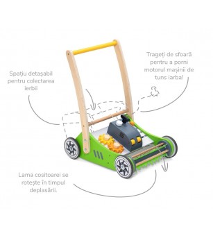 Premergator Masina de tuns iarba, UMU Toys - Jucării de lemn si Montessori
