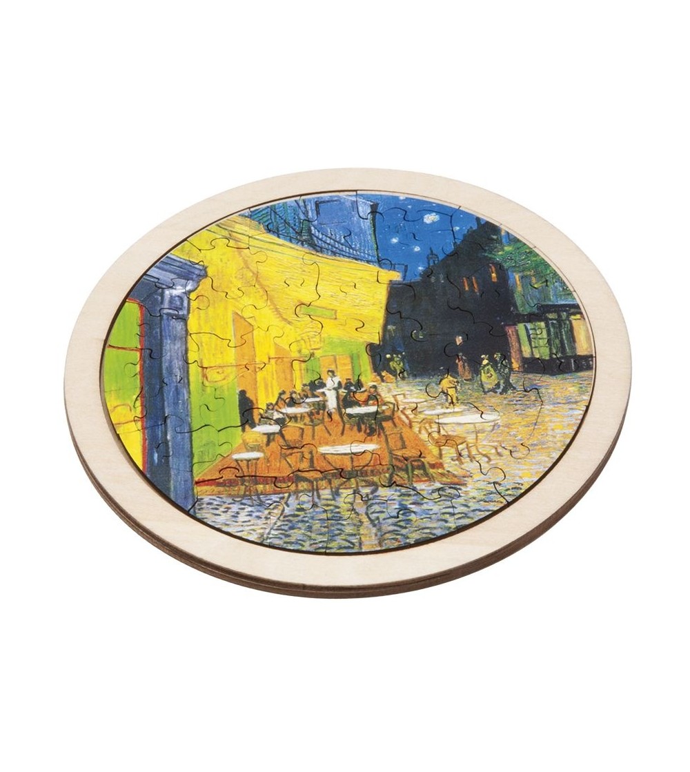 Puzzle arta rotund din lemn Cafe de Nuit, Fridolin - Puzzle lemn