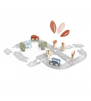 Puzzle cu pista din fetru si masinute, Speedy Monkey - Vehicule de jucărie