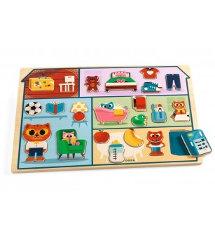 Puzzle din lemn Acasa, Djeco - Puzzle incastru