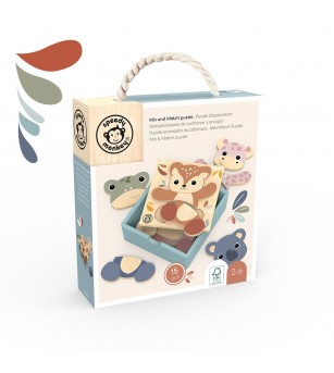 Puzzle din lemn Mix & Match, Speedy Monkey - Puzzle incastru
