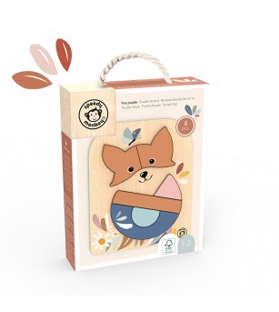 Puzzle din lemn Vulpita, Speedy Monkey - Puzzle incastru