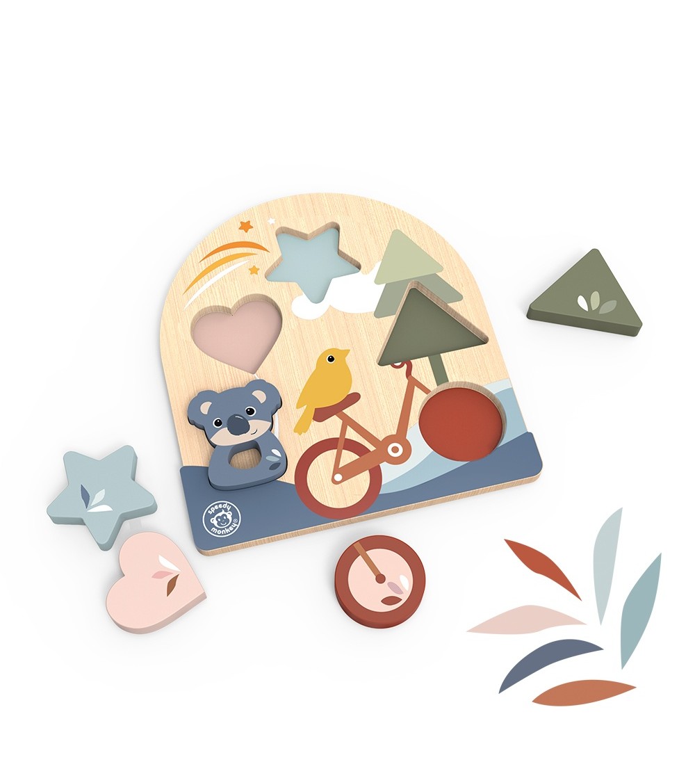 Puzzle educativ din lemn, Speedy Monkey - Puzzle incastru