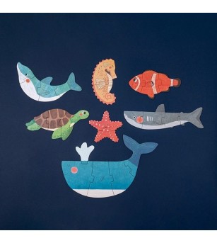 Puzzle reversibil animale marine, Londji - Puzzle copii