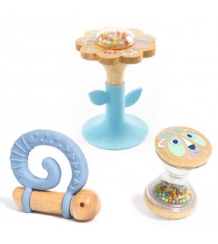 Set 3 jucarii bebe, Djeco - Jucării bebeluși