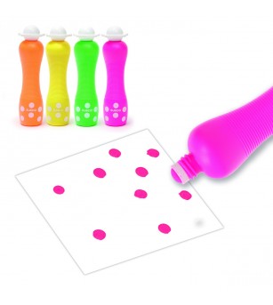Set 4 markere culori neon pentru bebe, Djeco - Carioci si markere