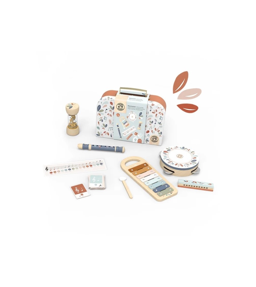 Set 5 instrumente muzicale in valiza, Speedy Monkey - Cutie muzicală