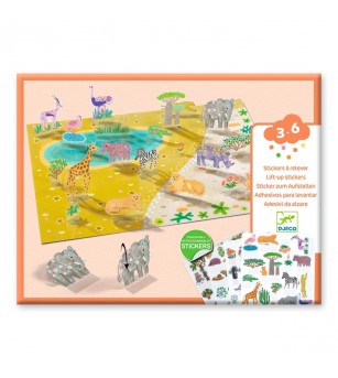 Set creativ de stickere reutilizabile Animale, Djeco - Stickere copii și abțibilduri