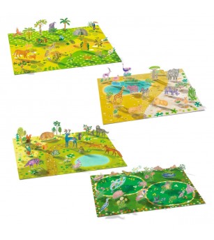 Set creativ de stickere reutilizabile Animale, Djeco - Stickere copii și abțibilduri