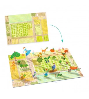 Set creativ de stickere reutilizabile Ferma, Djeco - Stickere copii și abțibilduri