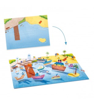 Set creativ de stickere reutilizabile Masini, Djeco - Stickere copii și abțibilduri