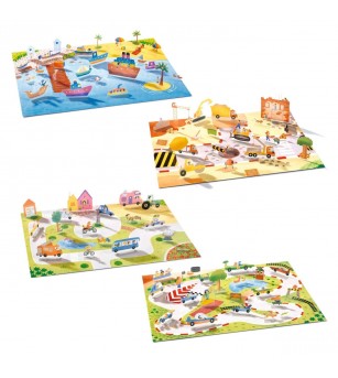 Set creativ de stickere reutilizabile Masini, Djeco - Stickere copii și abțibilduri