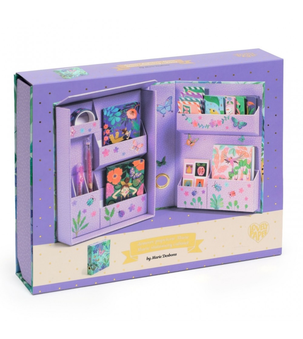 Set de papetarie Marie cu design tropical, Djeco - Accesorii lucru manual