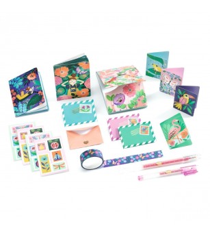 Set de papetarie Marie cu design tropical, Djeco - Accesorii lucru manual