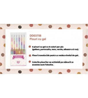 Set fluo roll-gel 6 culori combinate, Djeco - Carioci si markere