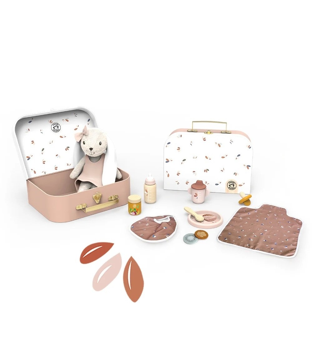 Set iepuras cu accesorii in valiza, Speedy Monkey - Papusi si jucarii de plus