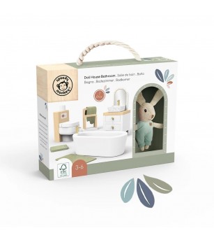 Set mobilier baie pentru casa de papusi, Speedy Monkey - Papusi si jucarii de plus