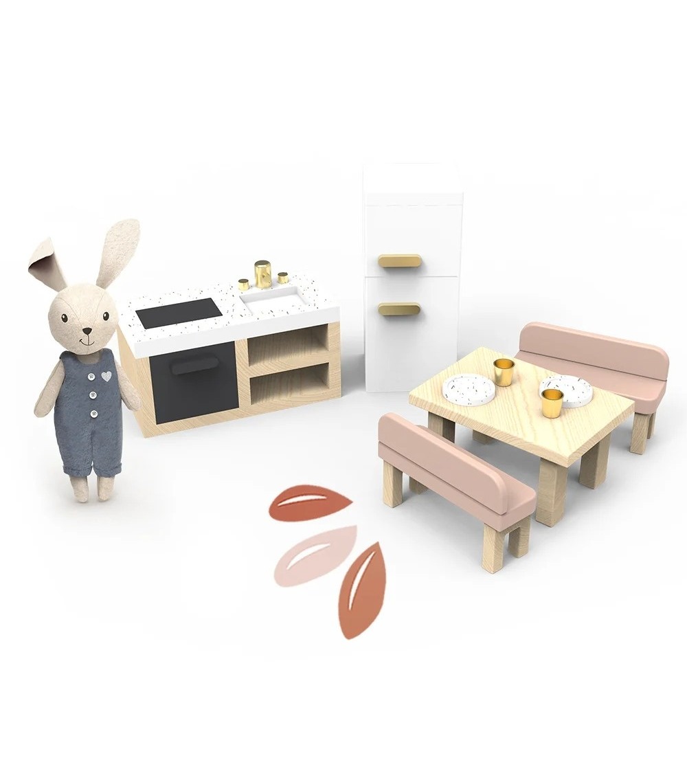 Set mobilier bucatarie pentru casa de papusi, Speedy Monkey - Papusi si jucarii de plus