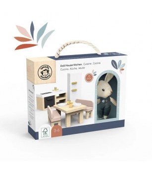 Set mobilier bucatarie pentru casa de papusi, Speedy Monkey - Papusi si jucarii de plus