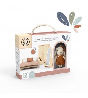 Set mobilier dormitor pentru casa de papusi, Speedy Monkey - Papusi si jucarii de plus