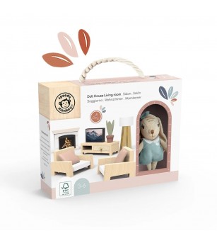 Set mobilier living pentru casa de papusi , Speedy Monkey - Papusi si jucarii de plus