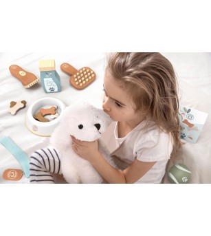 Set pentru copii cu valiza si catel de plus, Speedy Monkey - Papusi si jucarii de plus