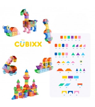 Set STEM magnetic de construit Cubixx, 64 piese - Jucarii magnetice
