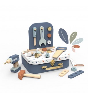 Valiza portabila cu unelte din lemn, Speedy Monkey - Seturi de menaj si bricolaj copii