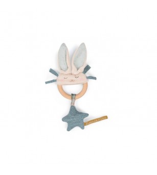 Zornaitoare cu inel de lemn Iepuras , Moulin Roty - Jucării bebeluși